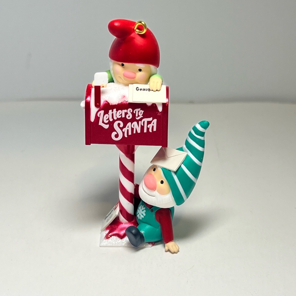 Hallmark 2023 Third in Series Gnome for Christmas Ornament Candy Cane Mailbox